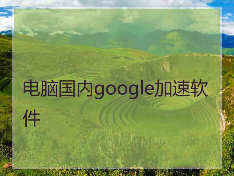 电脑国内google加速软件