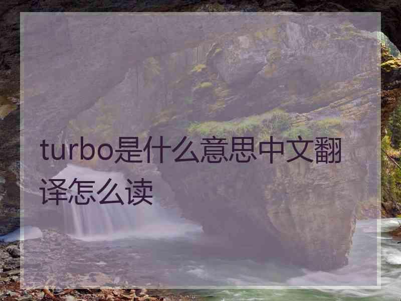 turbo是什么意思中文翻译怎么读