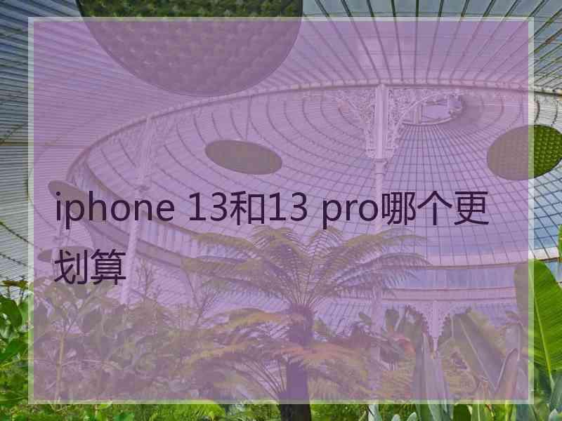 iphone 13和13 pro哪个更划算