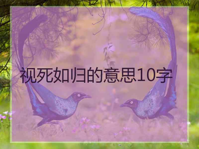 视死如归的意思10字