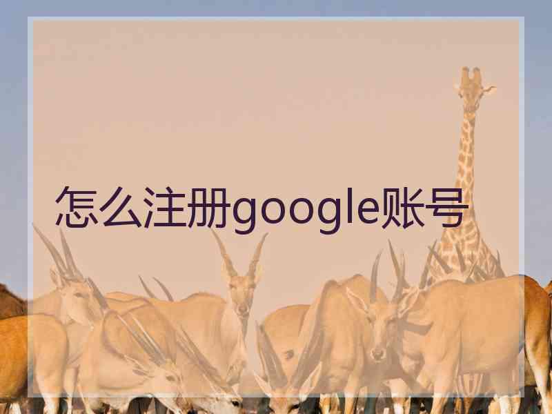 怎么注册google账号